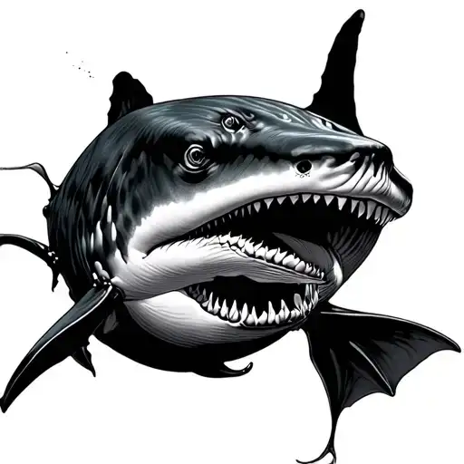Whale Shark And Manta Ray tattoo design idea