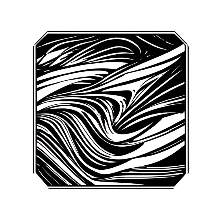 wavy lines symmetrical tattoo design idea