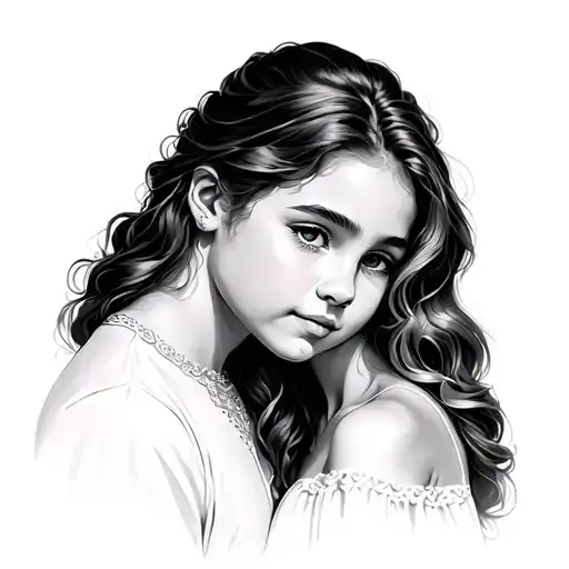 Father Daughter tattoo design idea