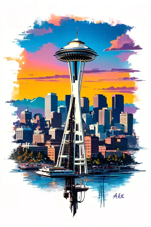 Seattle skyline tattoo design idea