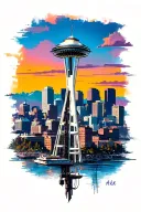 Seattle skyline tattoo design idea