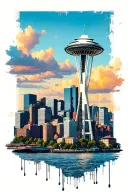 Seattle skyline tattoo design idea