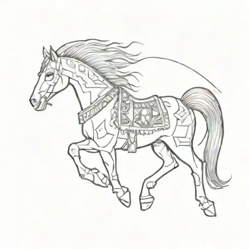 small Navajo horse tattoo tattoo design idea