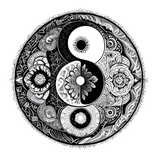 Mandala Yin Yang Symbol Incorporated tattoo design idea