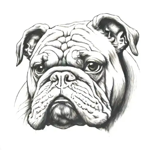 bulldog tattoo design idea