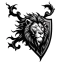 Lion Shield tattoo design idea