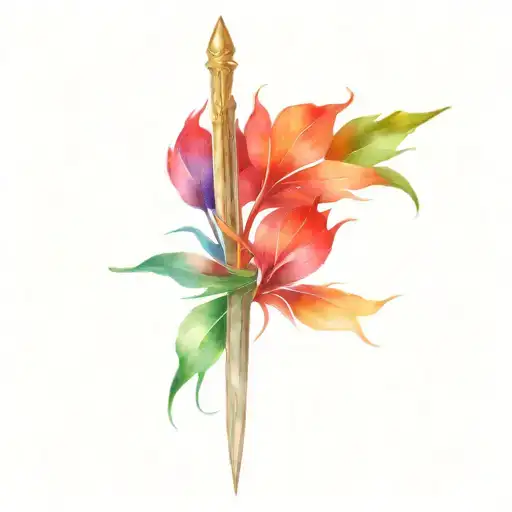 Palm branch  Crown Sword Broken Catherine Wheel tattoo design idea