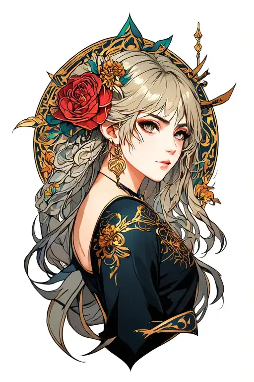 warrior tattoo design idea