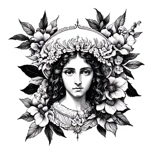 Renaissance art style tattoo design idea