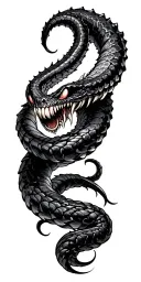 venom snake twisted tattoo design idea