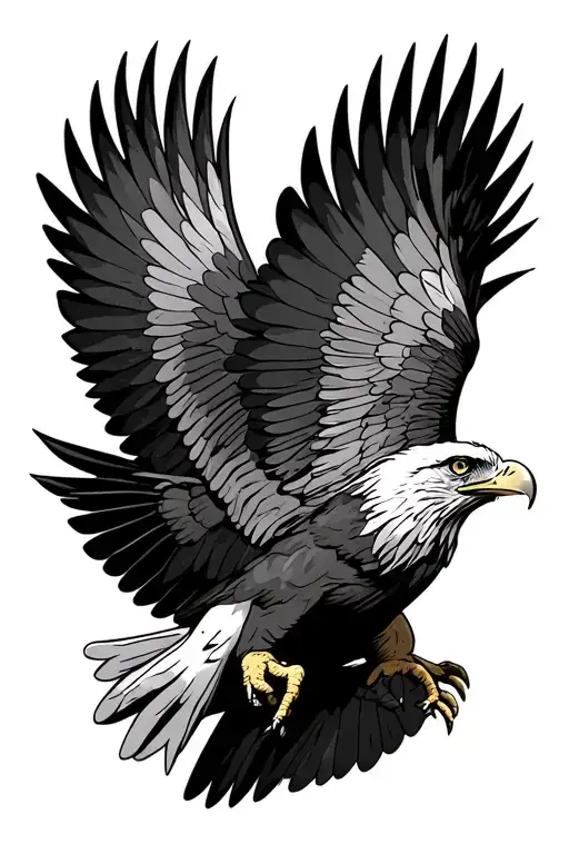 wedgetail eagle flying iver australian outback tattoo design idea