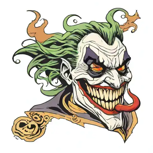 joker heavy smile tattoo design idea