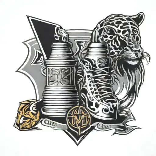 florida panters and stanley cup tattoo design idea