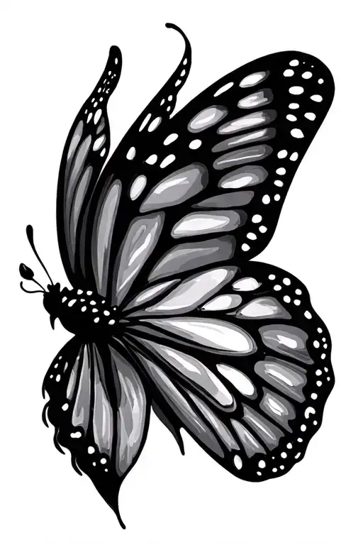 adoption symbol with butterfly wings tattoo design idea
