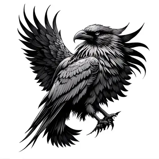 Celtic raven tattoo design idea