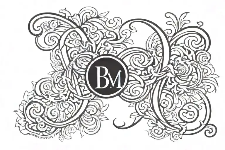 kids initials B D M monogram style tattoo tattoo design idea