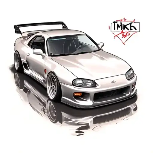 Toyota Supra MK4 tattoo design idea