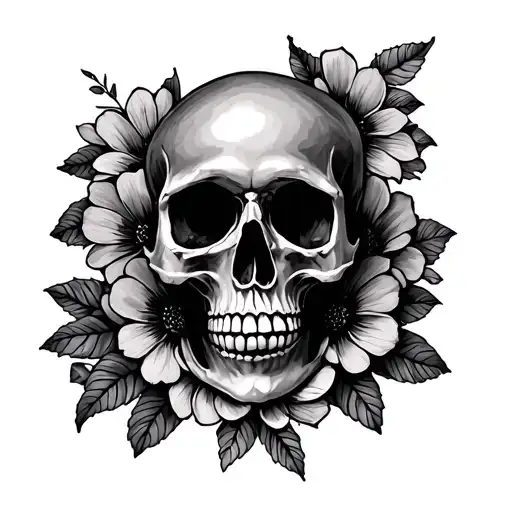 Bisexual pansexual Pride tattoo flowers and skull tattoo design idea