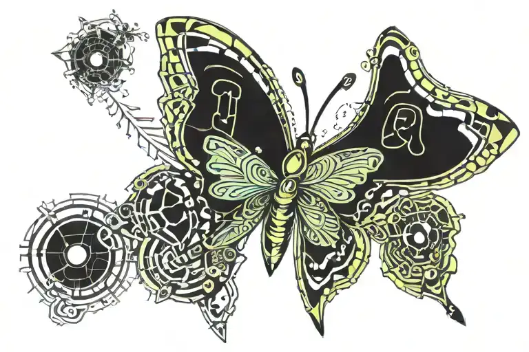 Roostersemi colon lunar moth  tattoo design idea