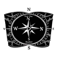 A compass pointing towards True North with your wife's name 'Heather' incorporated into the design, represent love  tattoo design idea