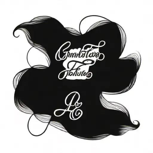 cursive writing saying AMBITION tattoo design idea