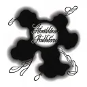 cursive writing saying AMBITION tattoo design idea