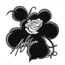cursive writing saying AMBITION tattoo design idea
