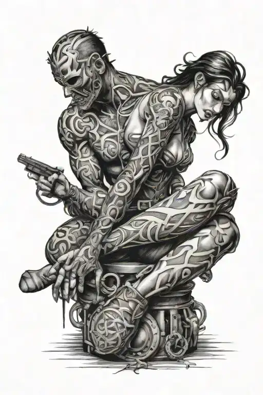 BDSM scene tattoo design idea