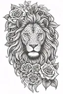 lion with roses clock and for i know the plans i have for you  tattoo design idea