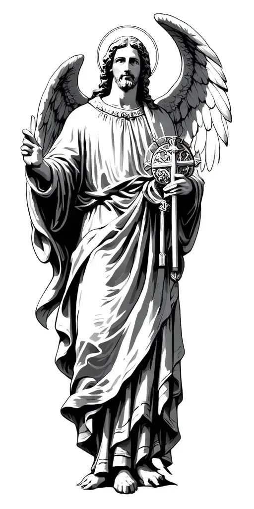 Catholic cathedral saint Michael tattoo design idea