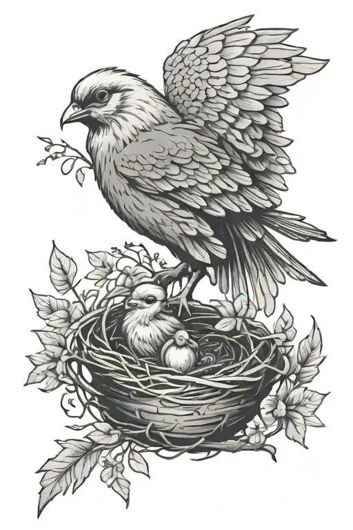 the chick flies away from the nest tattoo design idea