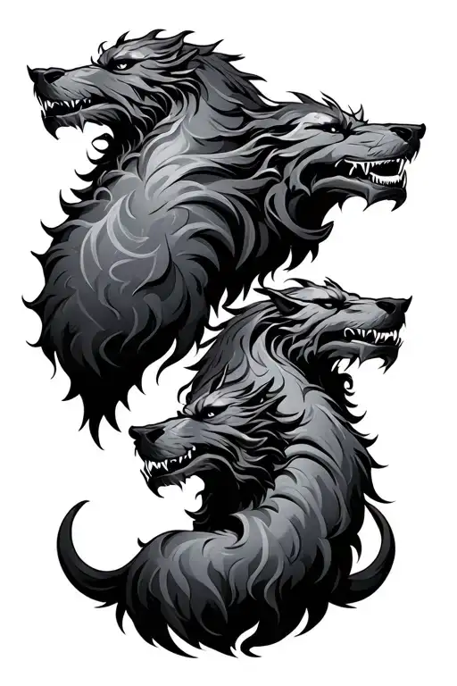 Cerberus 3 heads only way tattoo design idea