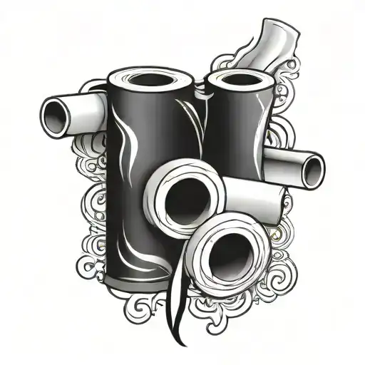 toilet paper roll tattoo design idea