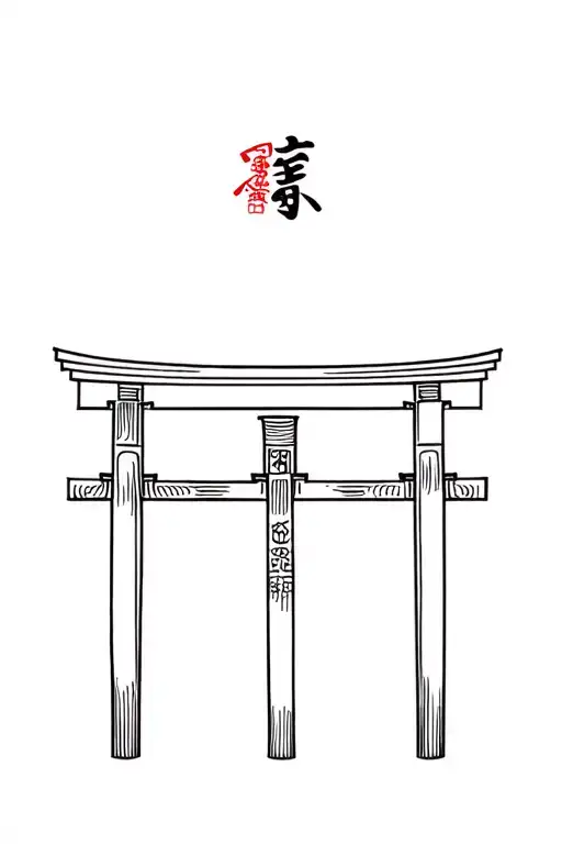 Japanese torii gate tattoo design idea