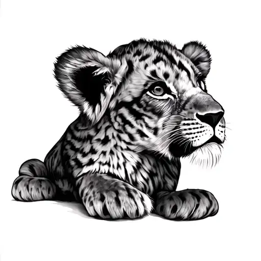 2 Lion Cubs tattoo design idea