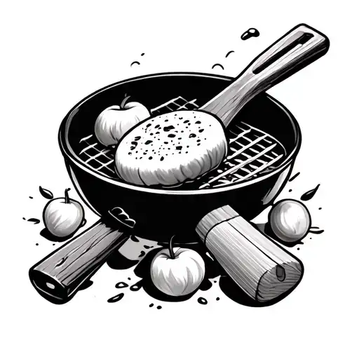 bbq ping pong tattoo design idea