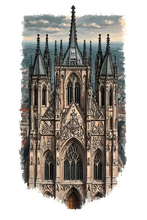 Cologne viking cathedral tattoo design idea
