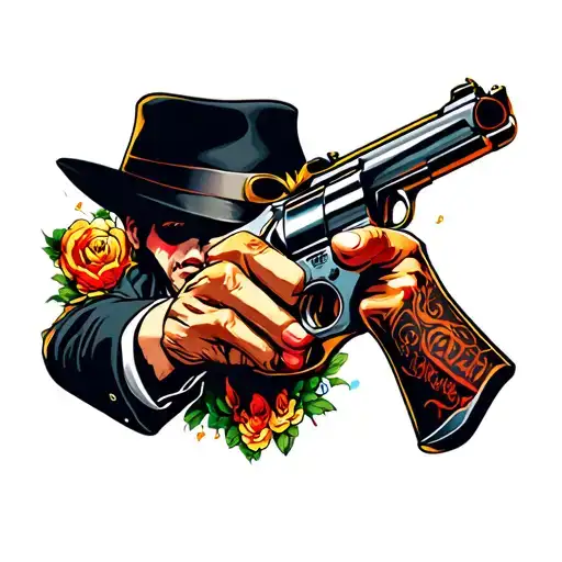 Gangster Cartoon tattoo design idea
