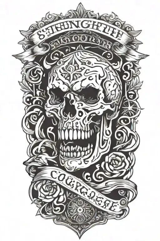 strength courage bravery honor tattoo design idea