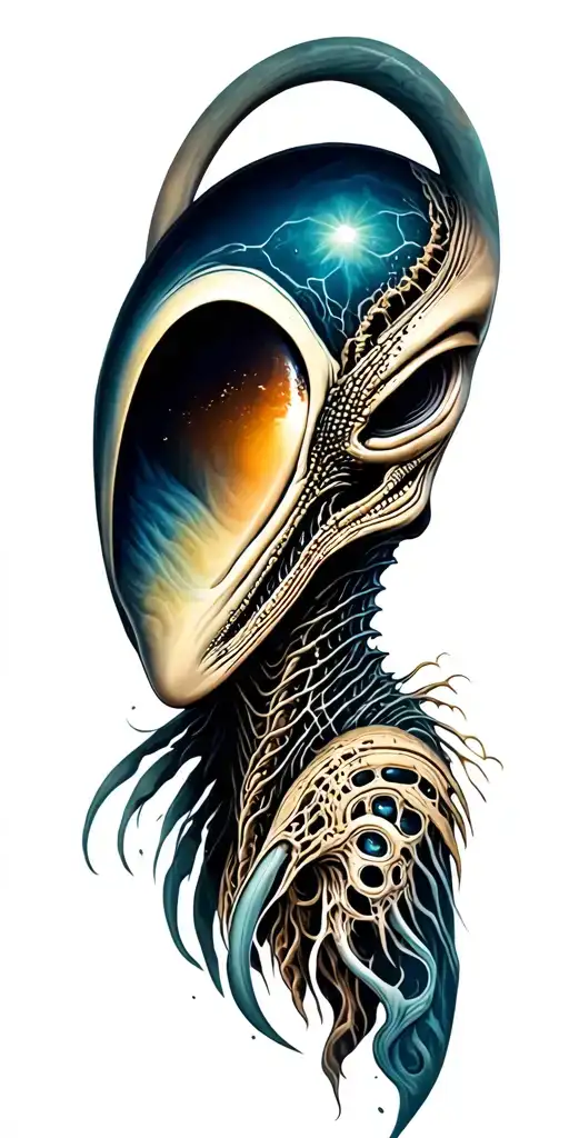 alien world tattoo design idea