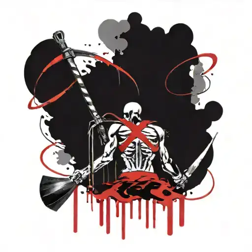 Death with a scythe  tattoo design idea