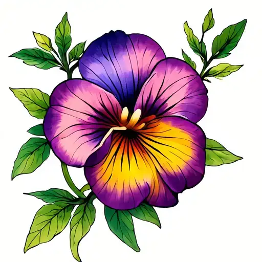 flower viola in Japanese style tattoo tattoo design idea