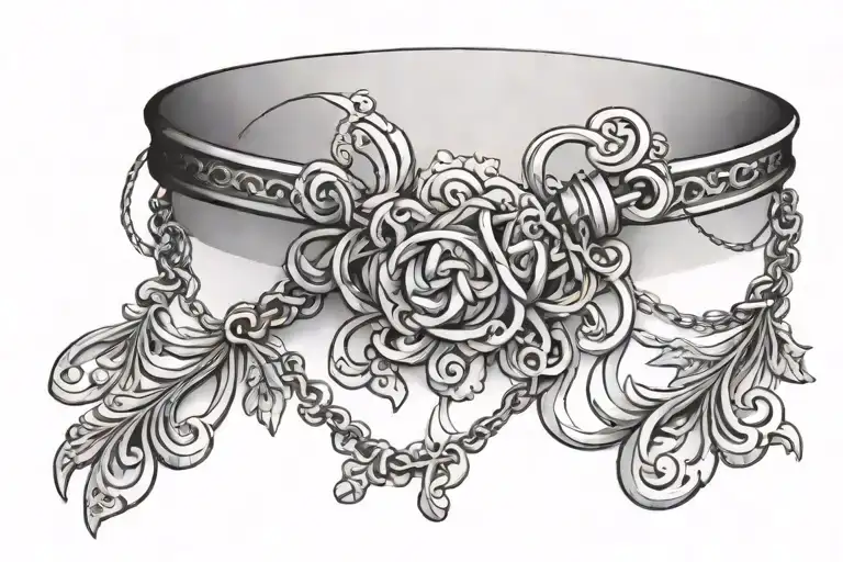 charm ankle bracelet tattoo design idea