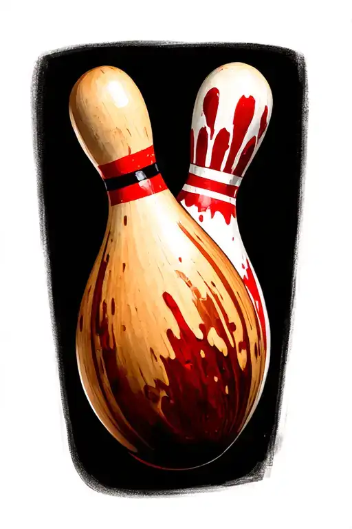 bowling pin made into a cross tattoo design idea