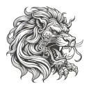 Chinese lion roaring tattoo design idea