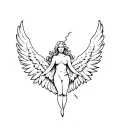 Angel with broken wings tattoo design idea