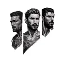 Kyle, Valentino, Ezra, Caesar in a row on arm tattoo design idea