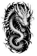 fine line Japanese style dragon for forearm tattoo tattoo design idea