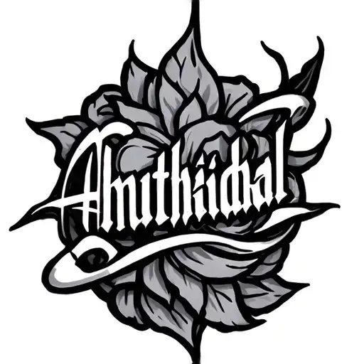 Amuthaidhal name written tattoo design idea
