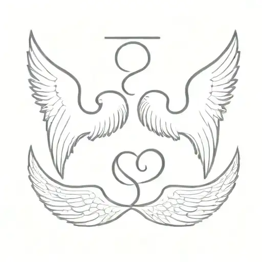 A semicolon is a combination of angel and devil wings tattoo design idea